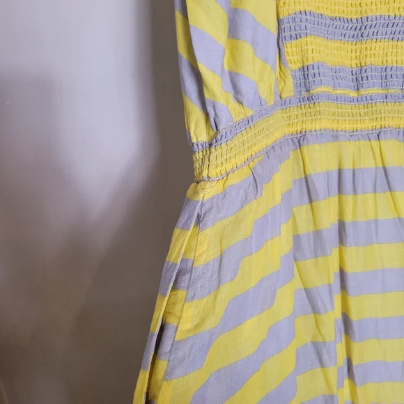 Anthropologie Lilka Yellow and Gray Striped Maxi Dress Medium - Picture 6 of 9
